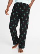 Old Navy Mens Patterned Flannel Sleep Pants For Men Christmas Palm Trees Size S