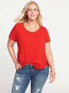 Old Navy Womens Everywear Plus-size Slub-knit Tee Blaze Of Glory Size 1x