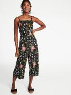 Old Navy Womens Sleeveless Cami Jumpsuit For Women Black Floral Size M