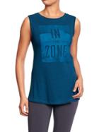 Old Navy Womens Active Graphic Muscle Tees - Victorian Blue