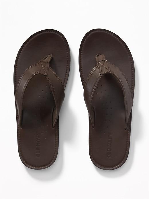 Old Navy Mens Faux-leather Sandals For Men Dark Brown Size 8/9