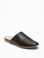 Old Navy Womens Faux-leather Flat Mules For Women Black Size 10