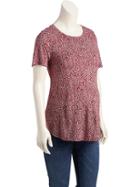 Old Navy Printed Dolphin Hem Top Size Xs - Red Print