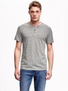 Old Navy Vintage Jersey Henley Tee For Men - Heather Gray