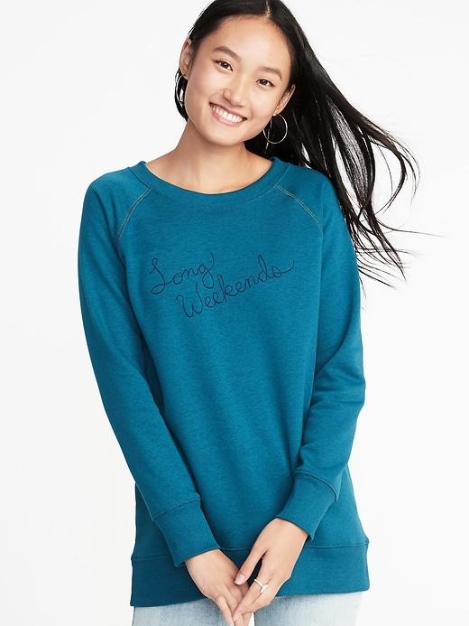 Old Navy Womens French-terry Boyfriend Tunic Sweatshirt For Women Tealspin Size Xxl