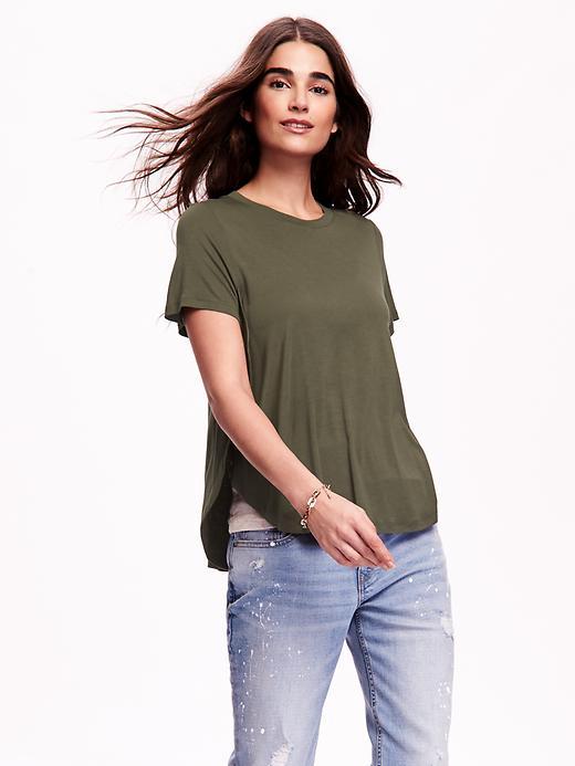 Old Navy Crew Neck Tulip Tee - Forest Floor