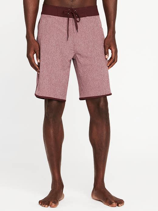 Old Navy Built In Flex Heathered Board Shorts 10 - Red Wine Vinegar