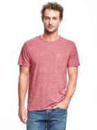 Old Navy Linen Blend Pocket Tee For Men - Right Said Red