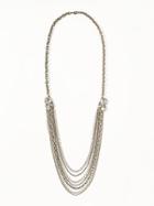 Old Navy Layered Chain Stone Cluster Necklace For Women - Brass