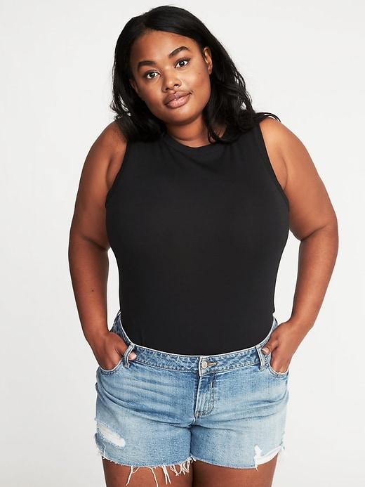 Old Navy Womens Slim-fit Plus-size High-neck Tank Black Size 3x