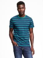 Old Navy Soft Washed Striped Crew Neck Tee For Men - Tealathon