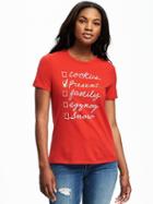 Old Navy Relaxed Graphic Tee For Women - Red Buttons