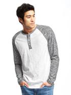 Old Navy Soft Washed Raglan Sleeve Henley For Men - Winter Reeds