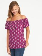 Old Navy Off The Shoulder Swing Top For Women - Berries Galore