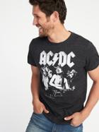 Old Navy Mens Ac/dc Graphic Tee For Men Dark Charcoal Gray Size Xxl