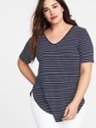 Old Navy Womens Plus-size Curved-hem Extra-long Tunic Navy Stripe Size 4x