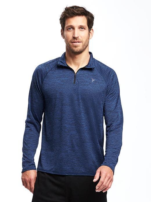 Old Navy Mens Go Dry 1/4 Zip Pullover - Blue Camouflage
