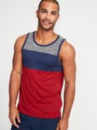 Old Navy Mens Go-dry Cool Color-block Tank For Men Red Size Xxl