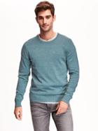Old Navy Heathered Crew Neck Sweater - Teal