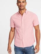 Old Navy Mens Slim-fit Built-in Flex Everyday Oxford Shirt For Men Pink Size Xxxl