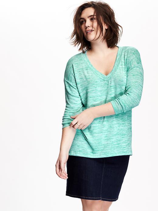 Old Navy V Neck Marled Knit Plus - Bolinas Bay