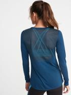 Old Navy Womens Lightweight Mesh-back Performance Top For Women Victorian Blue Size S