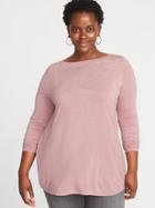 Old Navy Womens Luxe Sparkle-knit Plus-size Swing Tee Heather Pink Size 3x
