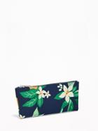 Old Navy Womens Small Canvas Cosmetics Bag For Women Tropical Floral Size One Size