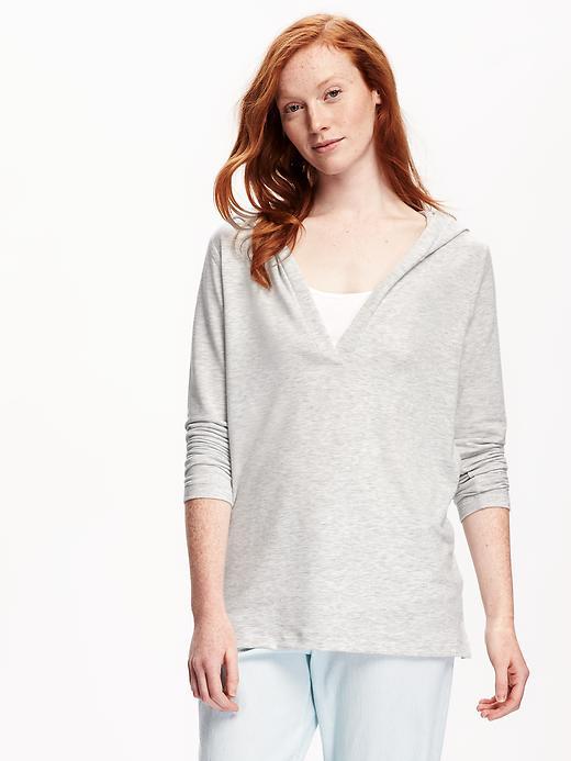 Old Navy Relaxed Hooded Tunic For Women - Bc02 Light Hthr Grey