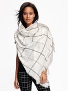 Old Navy Oversized Flannel Scarf - Cream Plaid
