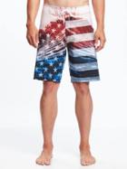 Old Navy Americana Wave Graphic Built In Flex Board Shorts For Men 10 - Surf Wave