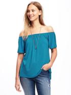Old Navy Off The Shoulder Swing Top For Women - Estuary