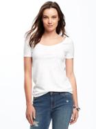 Old Navy Classic Semi Fitted Tee For Women - Cream