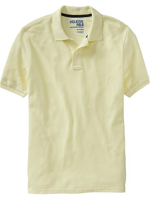 Old Navy Mens New Short Sleeve Pique Polos - Banana Smoothie