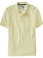 Old Navy Mens New Short Sleeve Pique Polos - Banana Smoothie