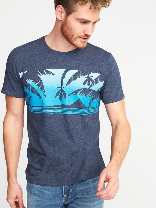 Old Navy Mens Soft-washed Graphic Crew-neck Tee For Men Palms Size Xxl