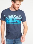 Old Navy Mens Soft-washed Graphic Crew-neck Tee For Men Palms Size Xxl