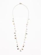 Old Navy Womens Beaded-coin Station Necklace For Women Gray Size One Size