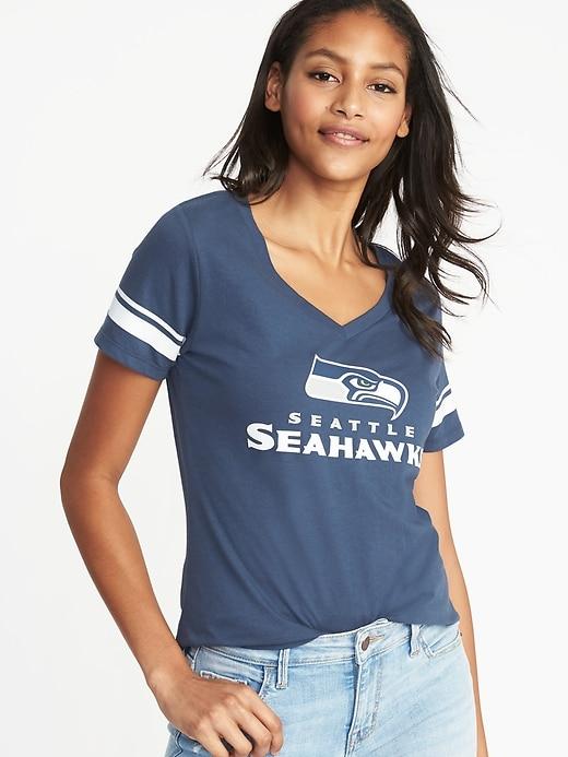 Old Navy Womens Nfl Team V-neck Tee For Women Seattle Seahawks Size S