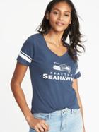 Old Navy Womens Nfl Team V-neck Tee For Women Seattle Seahawks Size S