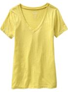 Old Navy Womens Vintage Style V Neck Tees Size Xxl - Yellow
