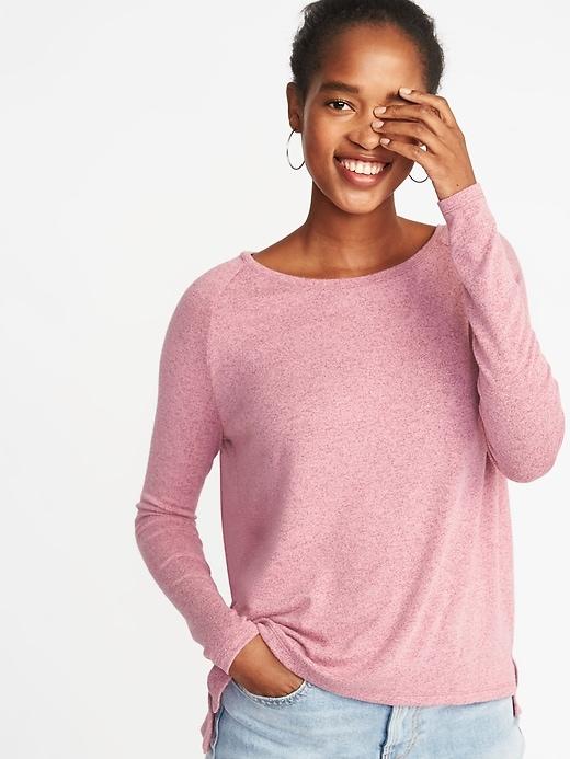 Old Navy Womens Luxe Raglan Scoop-neck Top For Women Light Pink Size Xs