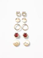 Old Navy  Gold-toned Stud Earrings 5-pack For Women Gold Size One Size
