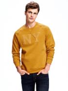 Old Navy Classic Graphic Crew Neck Sweatshirt For Men - Definitely Dijon