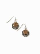 Old Navy Hammered Disc Drop Earrings For Women - Mix Metal