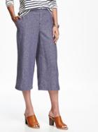 Old Navy Linen Culottes For Women - Blue