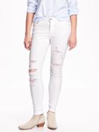Old Navy Mid Rise Rockstar Distressed Jeans - Bright White