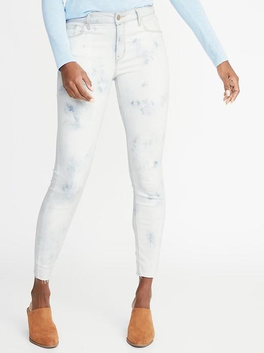 Mid-rise Tie-dye Rockstar Super Skinny Ankle Jeans For Women