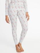 Old Navy Womens Patterned Thermal-knit Sleep Leggings For Women Flamingo Size Xxl