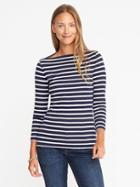 Old Navy Classic Semi Fitted Tee For Women - Navy Stripe